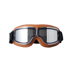 Retro Motorcycle Glasses Men Moto Racing Motocross Windproof Retro Goggles - Silver and Brown