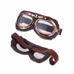 1Pc Retro Vintage Pilot Goggles Motor Protective Gear Glasses Snowboard - brown-Grey
