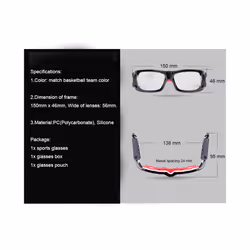 Basketball Glasses Sport Eyewear Football Eye Glasses Men Anti-Collision - 03 no case