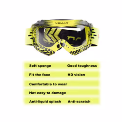 Motorcycle Glasses Windproof Motocross Goggles Kids Ski Goggle Moto Goggles - Gold