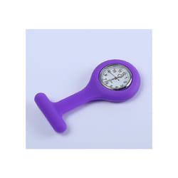 2pcs Purple Nurse Silic Pocket Brooch Fob Watch Quartz Watch Az4016