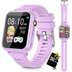 Kids Smart Watch ,24 Game Smart Watch For Kids, Fashion Smartwatches For Children 3-14 Great Gifts To Girls Boys (blue) - Purple