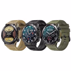 Military Smart Watch for Men(Answer /Make Call)Rugged Heart Rate Fitness Tracker - grey