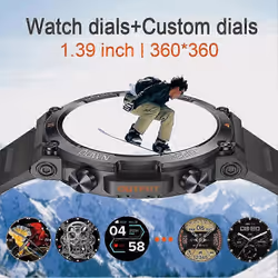 Military Smart Watch for Men(Answer /Make Call)Rugged Heart Rate Fitness Tracker - grey