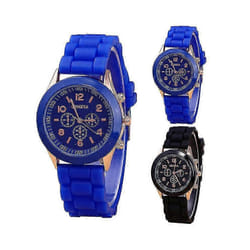 New Women Ladies Soft Jelly Silicone Band Quartz Sports Girl Kids Wrist Watch - orange