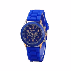 New Women Ladies Soft Jelly Silicone Band Quartz Sports Girl Kids Wrist Watch - orange