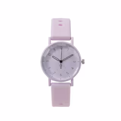 Silicone watch minimalist macaron small fresh digital face hollowed out needle women's watch - Purple