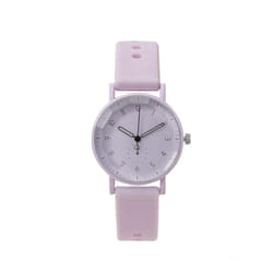 Silicone watch minimalist macaron small fresh digital face hollowed out needle women's watch - Purple