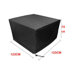 Patio Garden Furniture Cover Heavy Duty Outdoor Large Rattan Table Waterproof - Black, 213*132*74CM