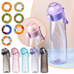 Air Up Water Bottle with Straw, Fitness Sports Scent Airup Fragrant Water Cup or 7 Flavors Pods Bottle Nozzle Ring - Peach Fl ...