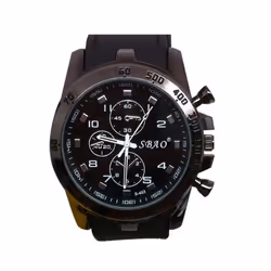Silicone Strap Luxury Sport Analog Quartz Modern Men Fashion Wrist Watch - Yellow