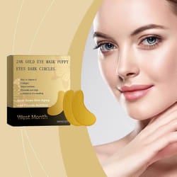 24k gold eye mask for puffy and dark circlesFirming anti-wrinkle eye mask, hydrating eye mask, rich in vitamin E, collagen and hyaluronic acid - 3pcs