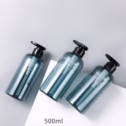 3Pcs 500ml Bottle Set Shampoo Shower Gel Hair Conditioner Press Pump Soap Dispenser Bathroom Bottle - blue