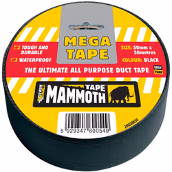 Everbuild Mammoth Mega All Purpose Duct Tape, Black, 50 mm x 50 m