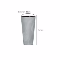 Tall Plant Pots Indoor Outdoor Concrete 2L - 91.5L - Round, 27 L