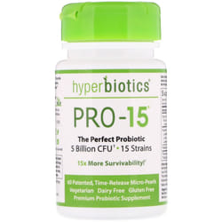 Hyperbiotics, PRO-15, The Perfect Probiotic,5 Billion CFU, 60 Patented