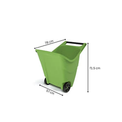 Wheelbarrow Cart Garden Trolley Plastic 55L-85L - Olive, 85 L