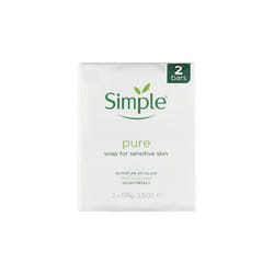 3 x Simple Pure Soap For Sensitive Skin 2 x 100g Bars