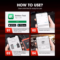 Autel MaxiBAS BT506 Car Battery Tester 6V 12V Automotive Battery Analyzer Diagnostic Tool for iOS Android Devices