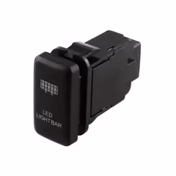 DC 12V 2 LED Car 2 Way ON-OFF Push Button LED Light Bar Switch with Wiring - Black