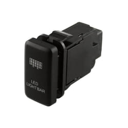 DC 12V 2 LED Car 2 Way ON-OFF Push Button LED Light Bar Switch with Wiring - Black