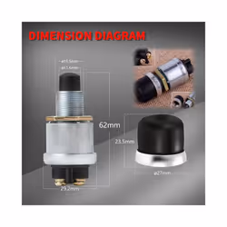 50A Push Button Keyless Switch Car Engine Start DC 12V/24V Racing Small - Black