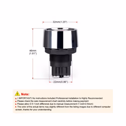 50A Push Button Keyless Switch Car Engine Start DC 12V/24V Racing Small - Black