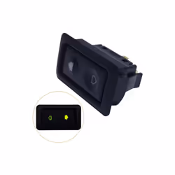 10-30A Electric Power Window Switch Button for All Autos With Green LED - Black