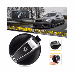 for BMW 3-SERIES E90 E91 LCI X1 E84 E88 E82 Front Headlight Switch Rotation - Black