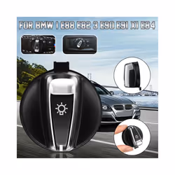 for BMW 3-SERIES E90 E91 LCI X1 E84 E88 E82 Front Headlight Switch Rotation - Black