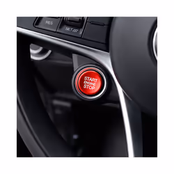 Car Stickers Start Stop Engine Button Cover Case For Alfa Romeo Giulia - alloy-red