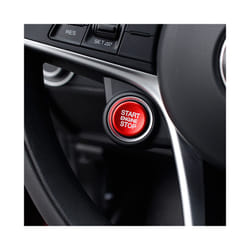 Car Stickers Start Stop Engine Button Cover Case For Alfa Romeo Giulia - alloy-red