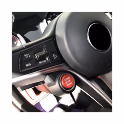 Car Stickers Start Stop Engine Button Cover Case For Alfa Romeo Giulia - alloy-red