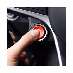 Car Stickers Start Stop Engine Button Cover Case For Alfa Romeo Giulia - alloy-red