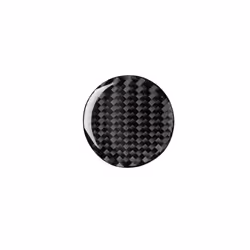 Car Central Control Multimedia Knob Decoration Fiber Sticker Carbon Fiber - Black