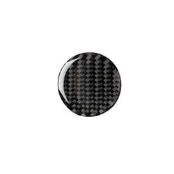 Car Central Control Multimedia Knob Decoration Fiber Sticker Carbon Fiber - Black