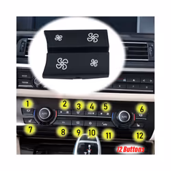 Control Switch Fan Button Cap for BMW F10 F11 F01 F02 F06 F07 F12 F15 - Black
