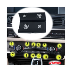 Control Switch Fan Button Cap for BMW F10 F11 F01 F02 F06 F07 F12 F15 - Black