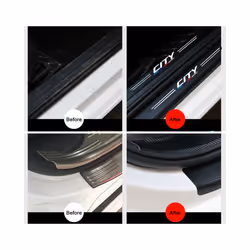 Car sticker carbon fiber decorative strip car door sill For honda city - 4pcs For CITY