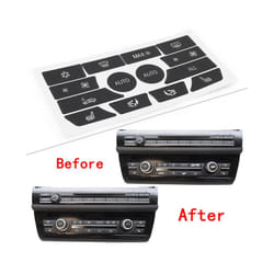 Dash AC Climate Control Button Stickers Decals Repair Kit For BMW 5 Series - Black