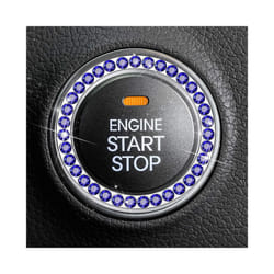 Crystal Diamond Car Stickers One-Click Ingation Engine Start Stop Rings - Blue