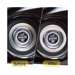 Crystal Diamond Car Stickers One-Click Ingation Engine Start Stop Rings - Blue