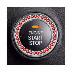 Crystal Diamond Car Stickers One-Click Ingation Engine Start Stop Rings - Red