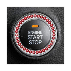Crystal Diamond Car Stickers One-Click Ingation Engine Start Stop Rings - Red