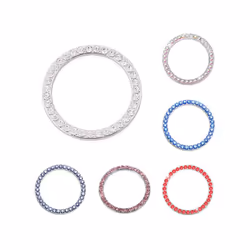 Crystal Diamond Car Stickers One-Click Ingation Engine Start Stop Rings - Red