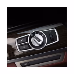 Car Headlight Switch Button Decoration Frame Cover Trim ABS Sticker Auto - Silver