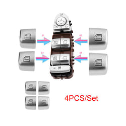 Car Window Switch Repair Button Cover Vehicle Door Glass Lift Control - 4PCS-Set