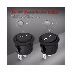 10/5PCS ON/OFF Round Rocker Switch MINI Toggle Switch 2 Pin SPST Push - 10PCS
