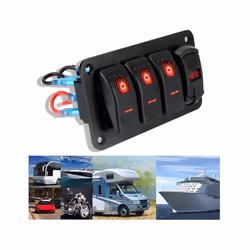24V 12V Switch Panel 3 Buttons Car Toggle Light USB Chargers 3.0 Volt - Red