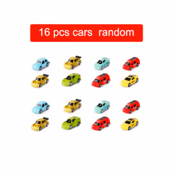 Electric Rail Car Dinosaur Building Parking Lot Adventure Racing Rail - 16 Cars random